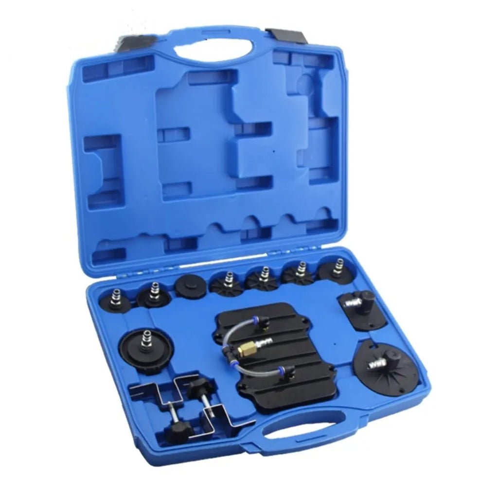 Pneumatic brake fluid replacement tool with 5L tank, pressure gauge, and adapter kit