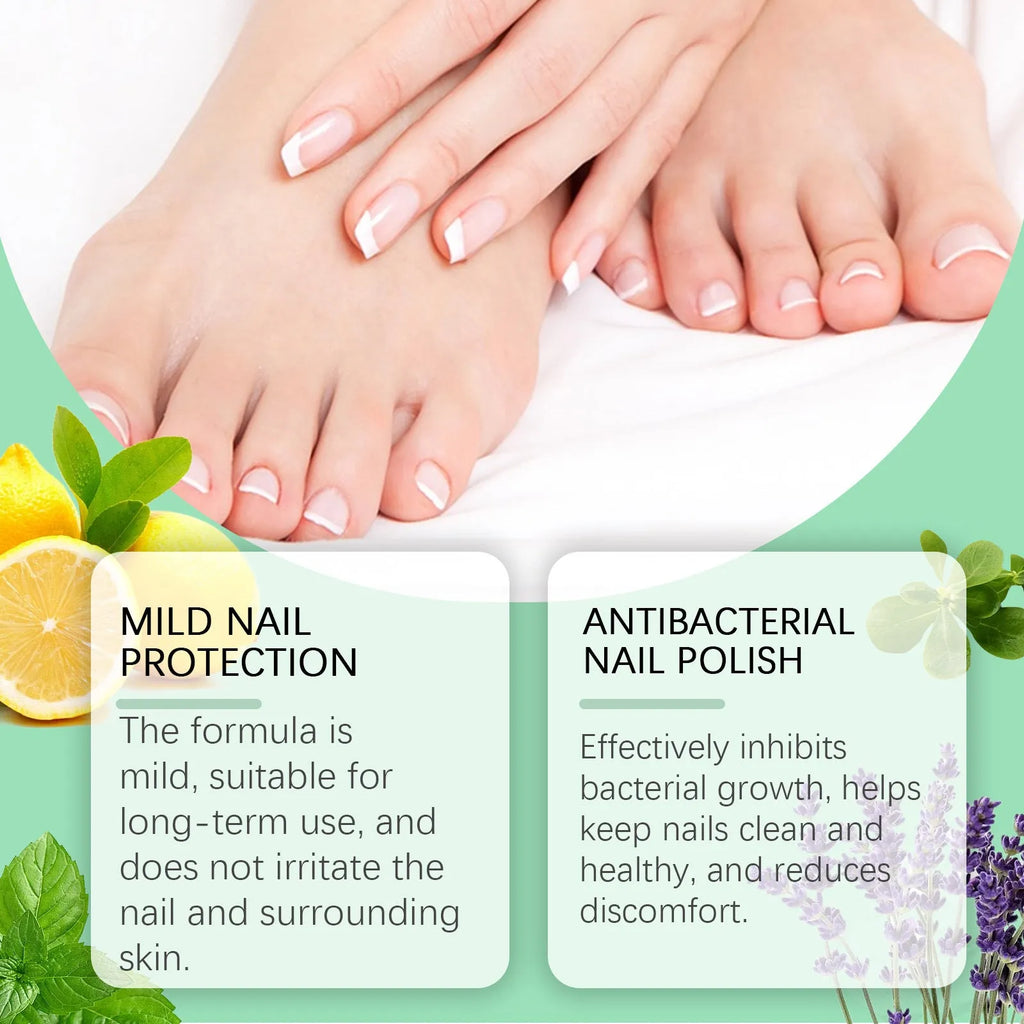 30ml bottle of clear nail care solution for gentle daily cleaning