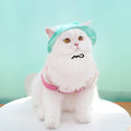 Tie dye polyester sun protection bucket hat with adjustable string clip for pets, shown in colour option