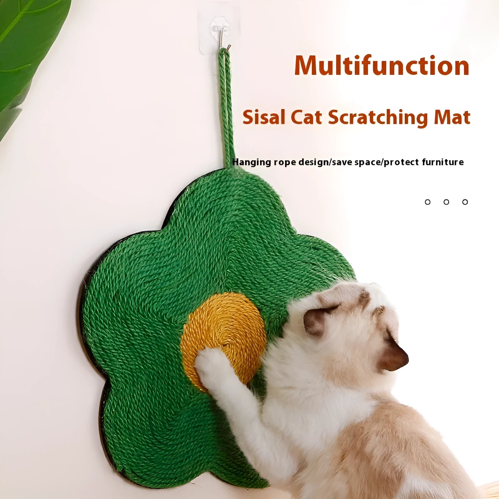 Sisal fibre cat scratching board in one of six animal-themed colour designs