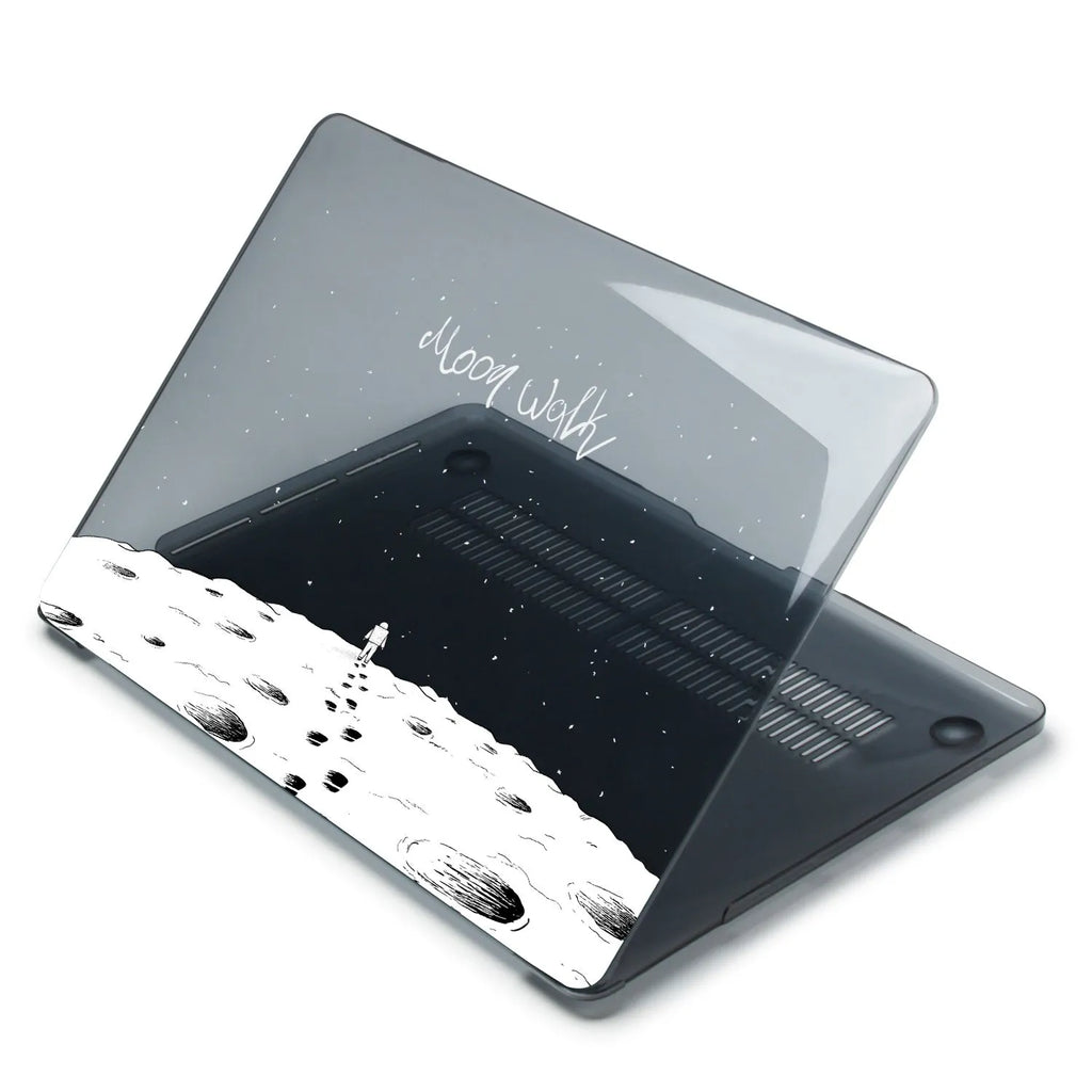 Black printing hard shell laptop case for MacBook Air 13 with silicone keyboard cover on white background
