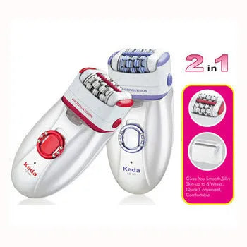 Portable USB-powered electric epilator in colour KEDA-216 with cleaning brush.