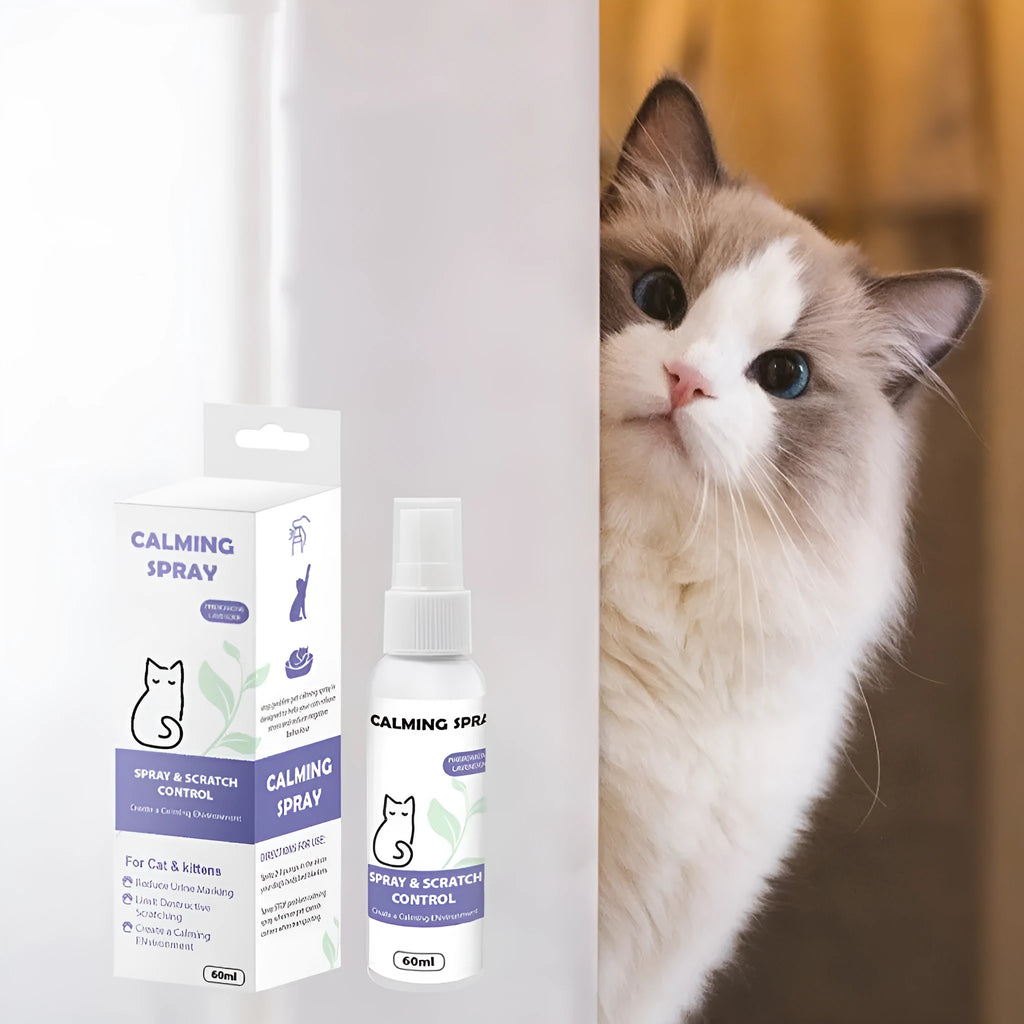 Organic oil formula pet calming spray 60ml in purple bottle for cats and dogs