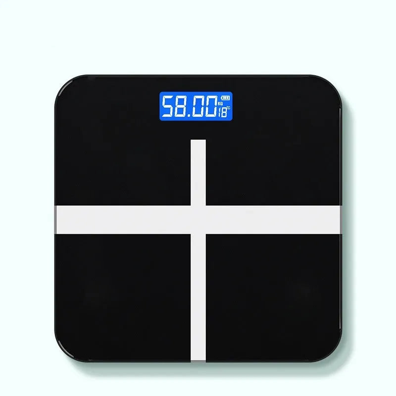 Electronic body weight scale with USB charging in choice of black, rose red or white colour