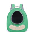 Breathable polyester pet carrier backpack in khaki solid colour with large capacity space capsule for dogs and cats