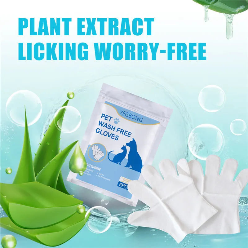 Bag of 6 disposable aluminium foil gloves for pet grooming and no-bath cleaning