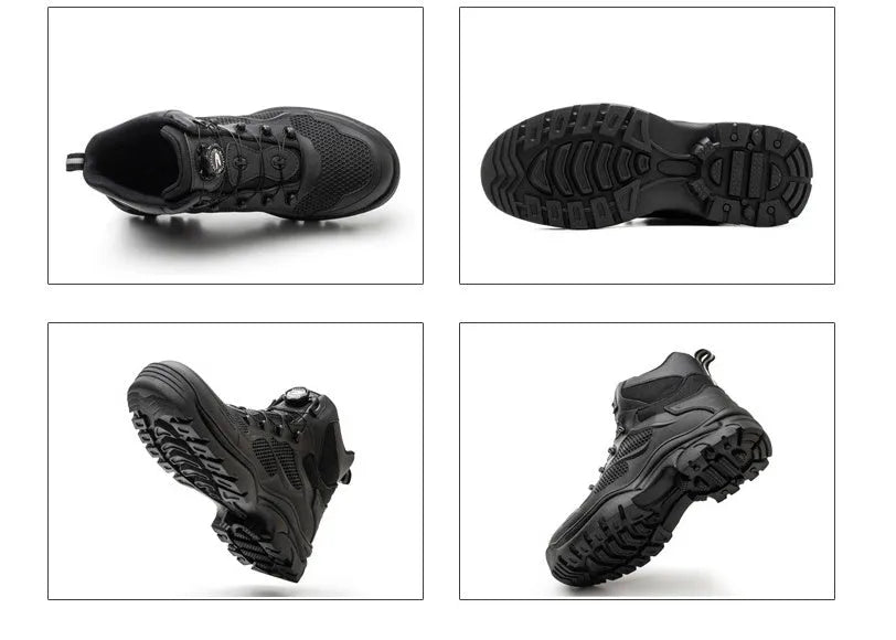 JK7926 black winter steel toe safety boots with high top PVC upper and rubber sole