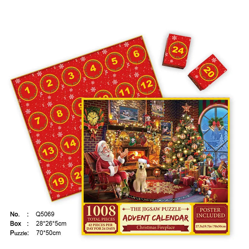 24-grid Christmas puzzle blind box countdown calendar box made of paper, 70x50 cm