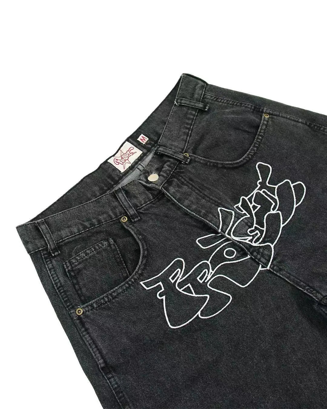 Men's straight cut denim shorts in D36 colour with hip hop styling and micro elastic fabric