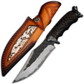 Black Goat high-hardness three-in-one steel straight knife 250mm with black finish