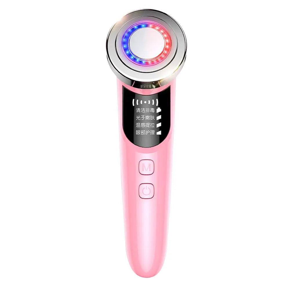 Warm skin rejuvenation facial vibration massager with IPL function, BY-009 model, on a surface