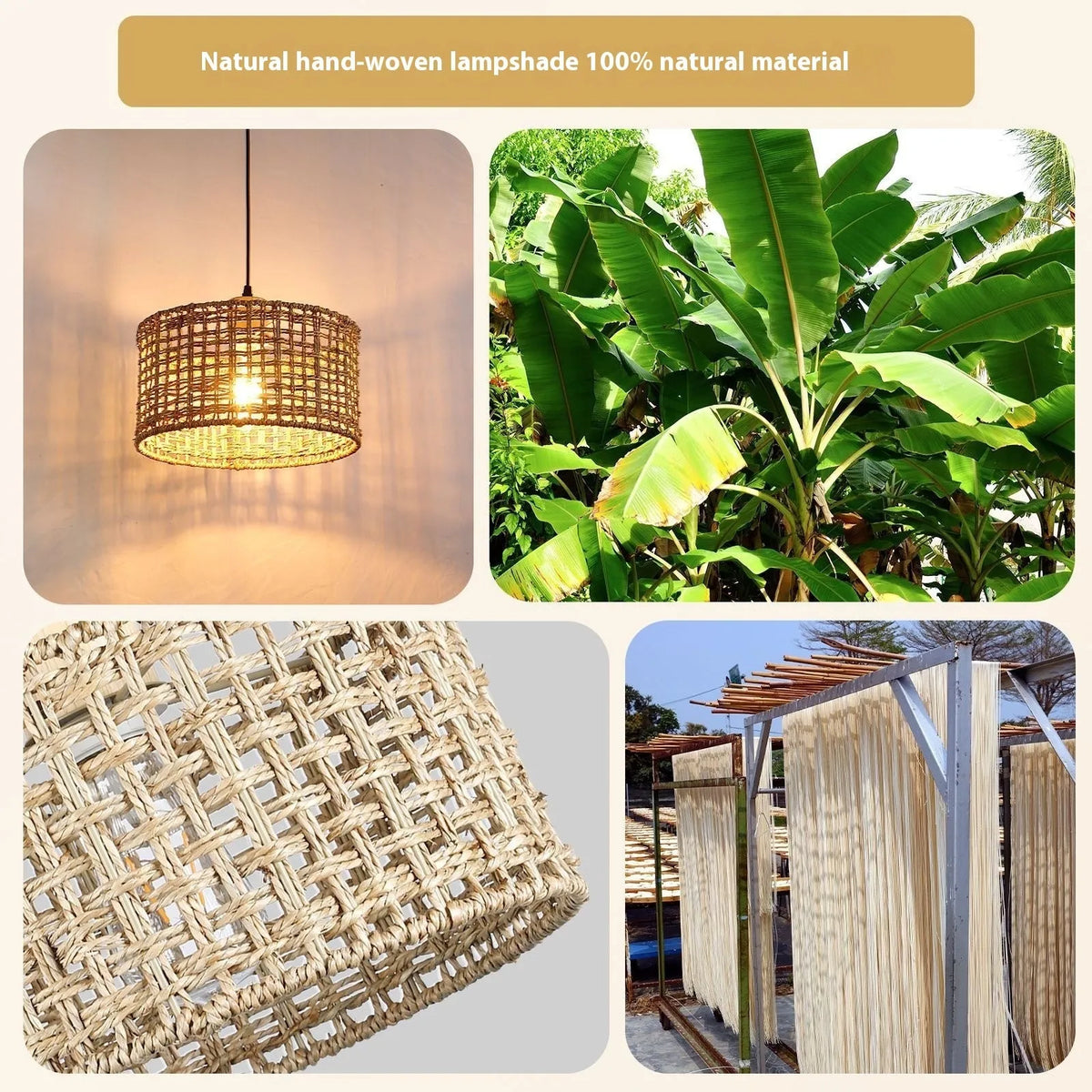 Rattan chandelier ceiling light with woven body, E27 or E26 lamp holder and 220V rating for dining room or kitchen