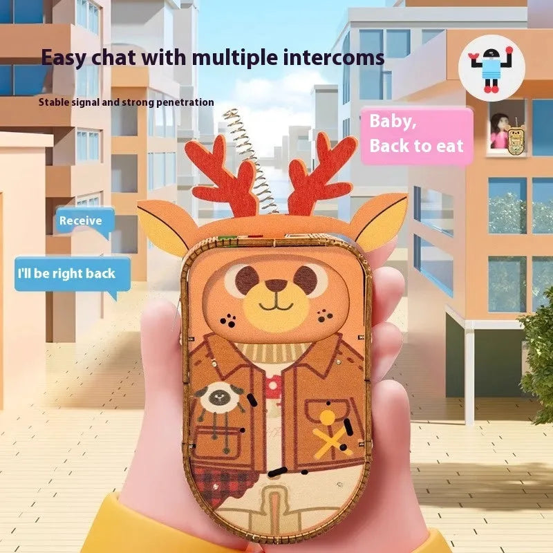 Handmade wooden scientific gift box with bear deer model toy for teenagers educational play