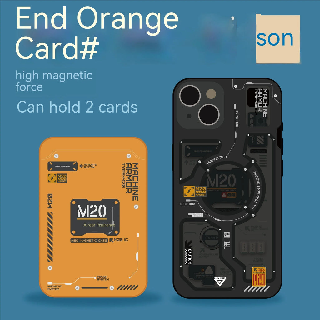 Matte black double-sided TPU phone case with mecha style for iPhone 15 Pro Max and other models.