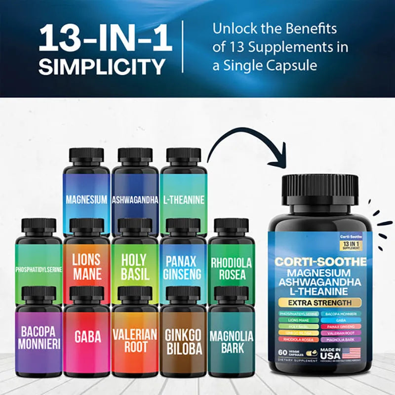 Bottle of South African drunken eggplant magnesium capsules containing 60 vegetable extract supplements