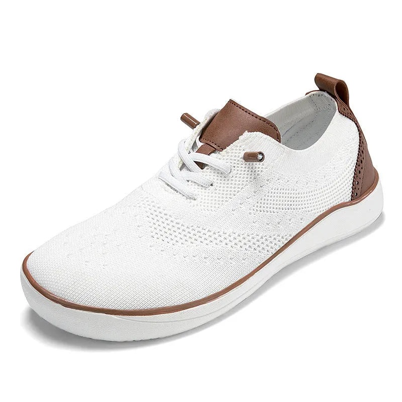 Widened and fattened big foot mesh walking shoes for men, fabric upper, EVA sole, flat heel, round toe, low-top casual shoes
