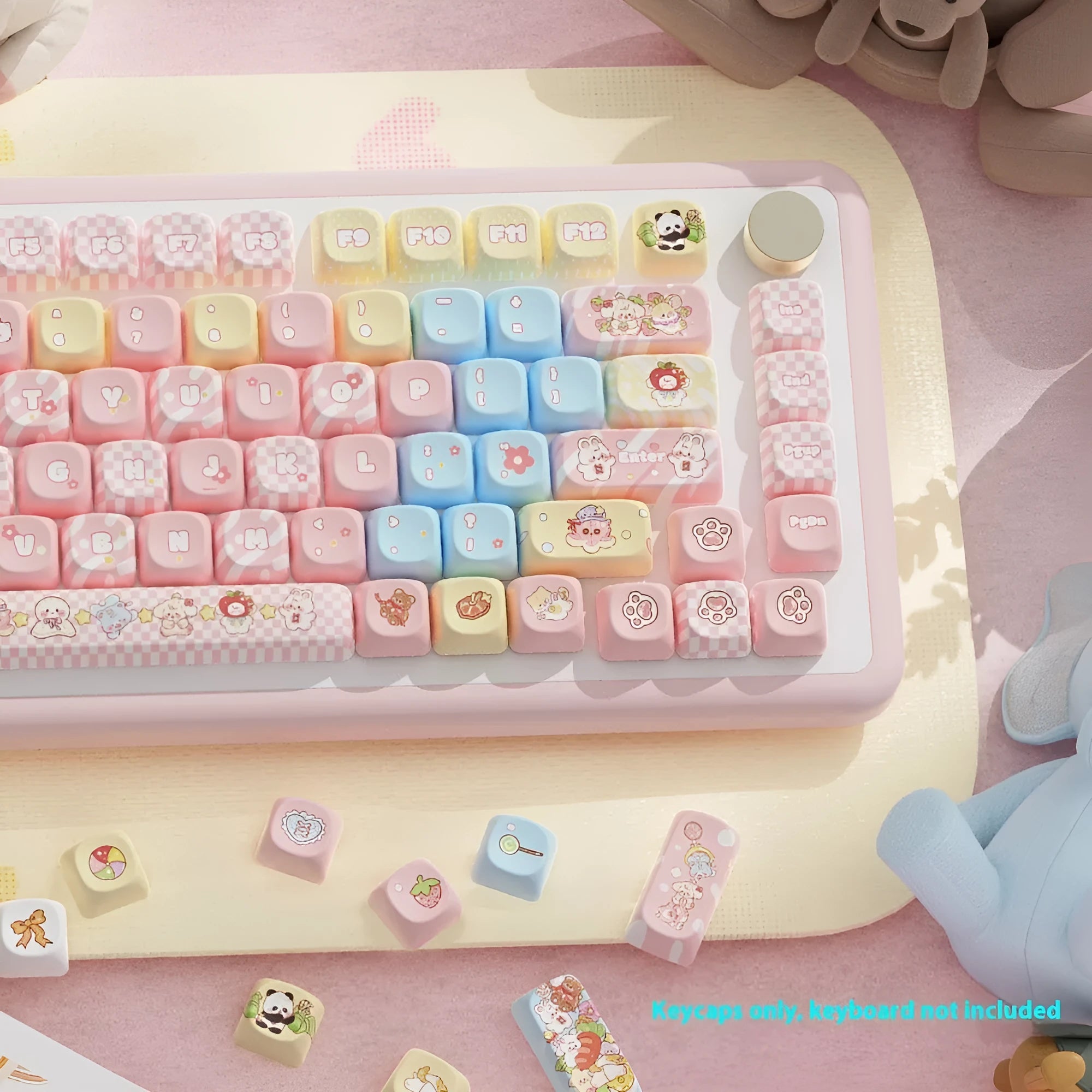 Doll design mechanical keyboard key cap set with sublimation printing in boxed packaging
