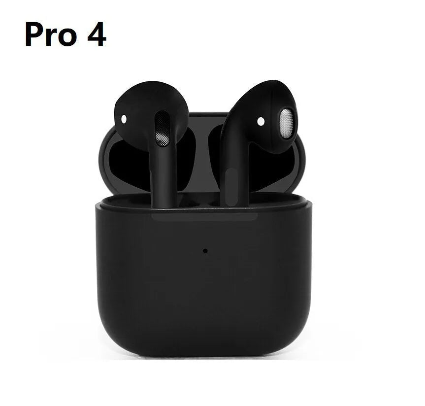 Pro4 model wireless Bluetooth sports headphones in black or white, showing in-ear design.