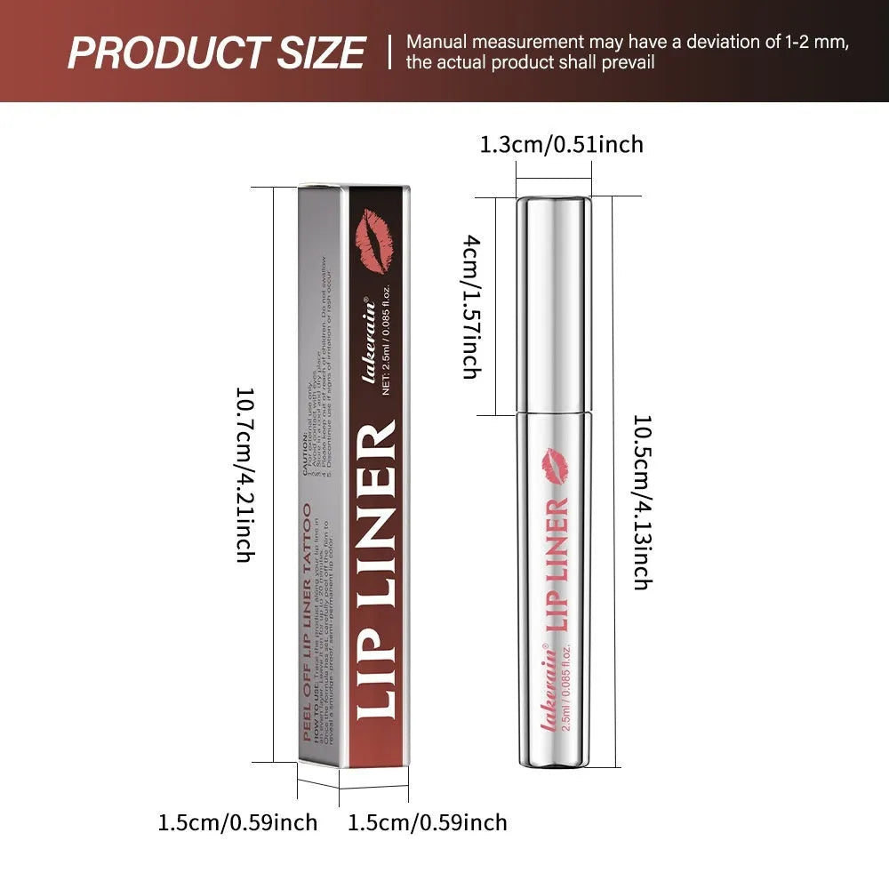 Matte finish pointed toe lip liner pencil in four colour shades showing precise tip design