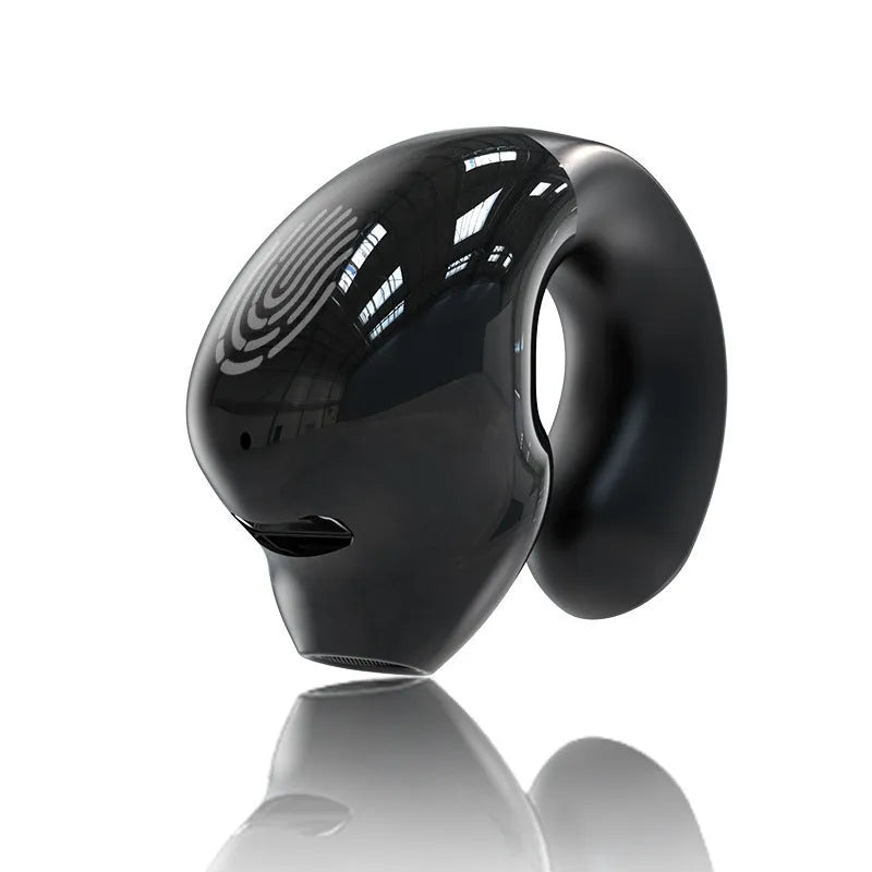 Wireless Bluetooth headset 53mini ear clip sports earbuds in black with ear-clip design and charging case