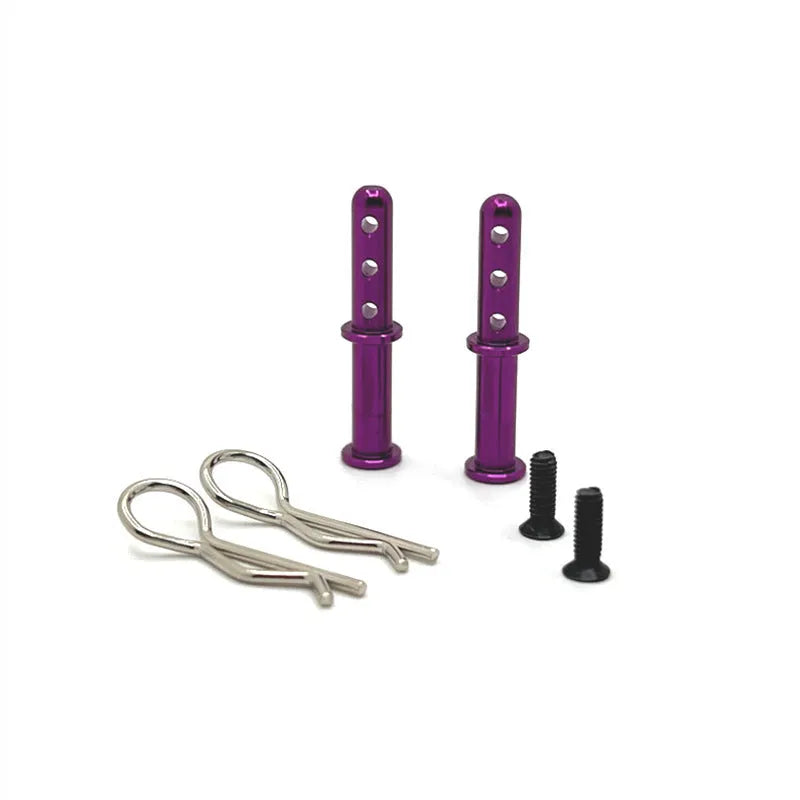 6061 aluminium car shell pillar for WLtoys LC JJRC 1/12 1/14 RC car, 27.83mm x 6.1mm x 6.1mm, 4.5g, in red, purple, gold, silver or sky blue.