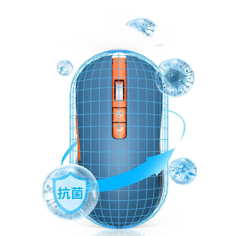 IFLYTEK wireless gaming mouse with voice control on a black mouse mat next to a laptop.