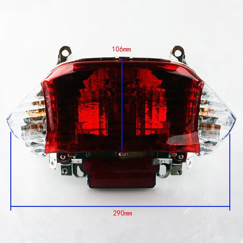 Red PC lens motorcycle tail light for Xiaoguangyang 50 scooter, WD model rear turn signal lamp