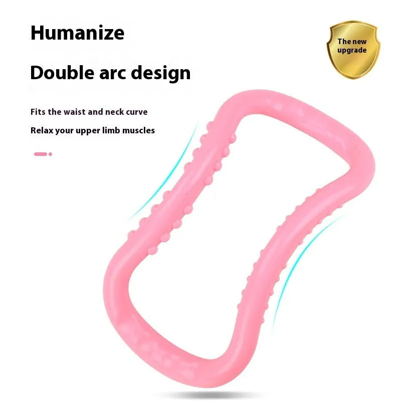 PP plastic yoga ring stretching aid in blue, pink or purple for back opening exercises