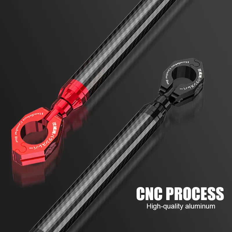 Red and black T6 aluminium alloy carbon fiber motorcycle balance bar handlebar with CNC anodic oxidation finish