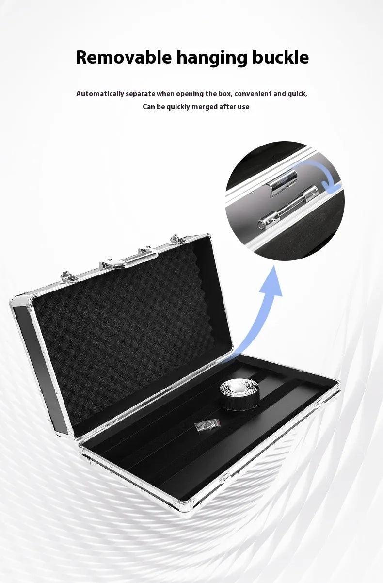 Aviation flight case containing T-EC8 trumpet style guitar effect processor device