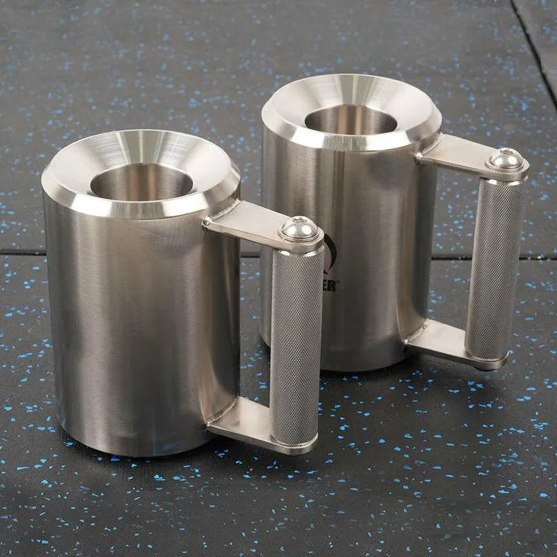 Silver stainless steel dumbbell cup weight plate for barbell weighing 8kg