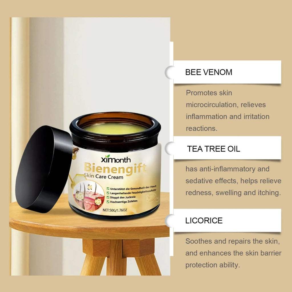 50g jar of bee venom and herbal blend moisturising cream for body and neck