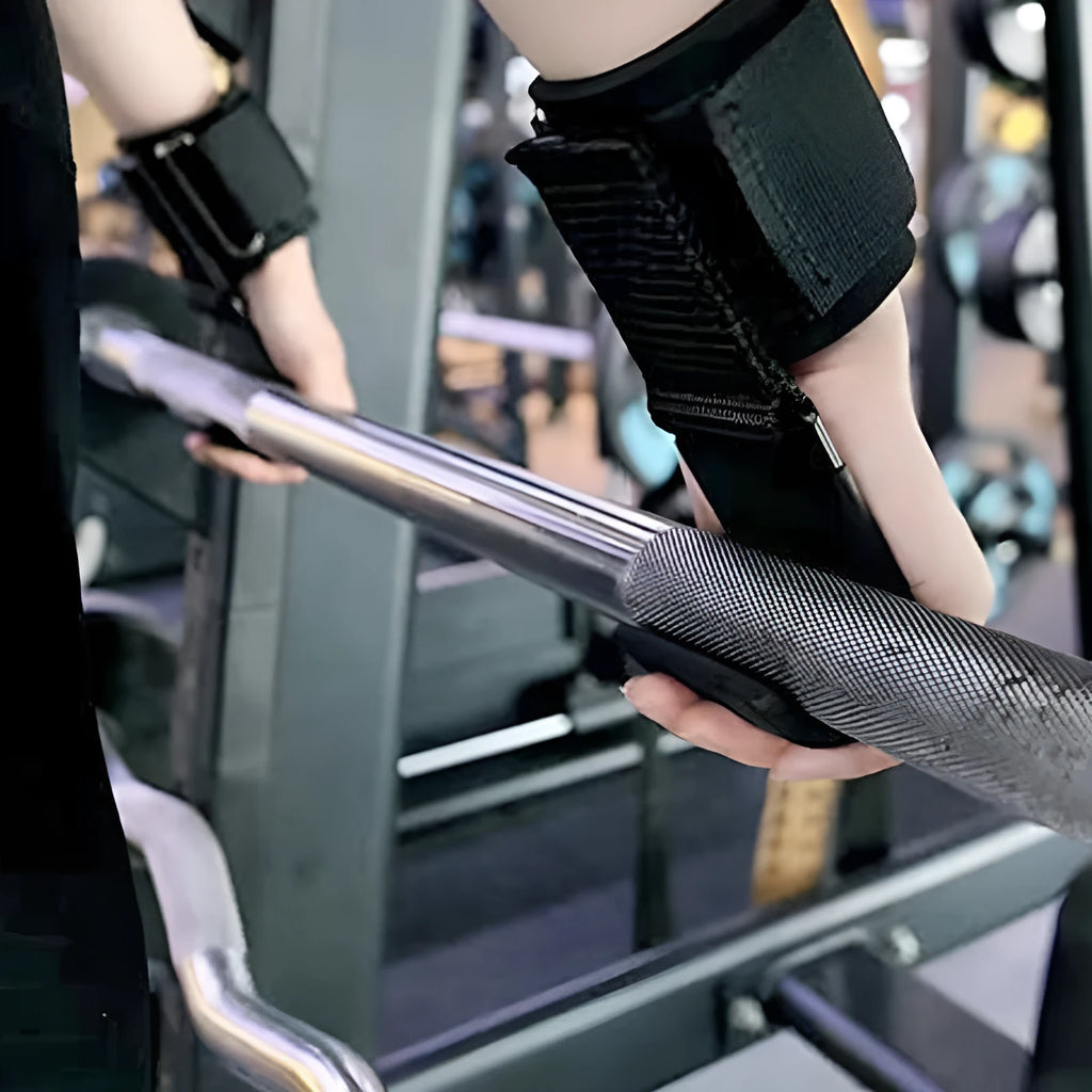 Black fitness wrist grip hook auxiliary strap for pull-up and horizontal bar training