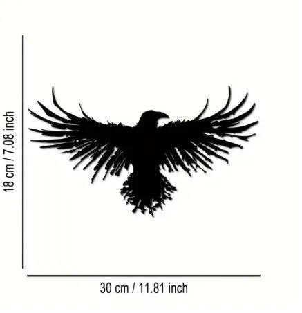 Black iron silhouette animal decoration – metal craft for garden or home (eagle shape shown)