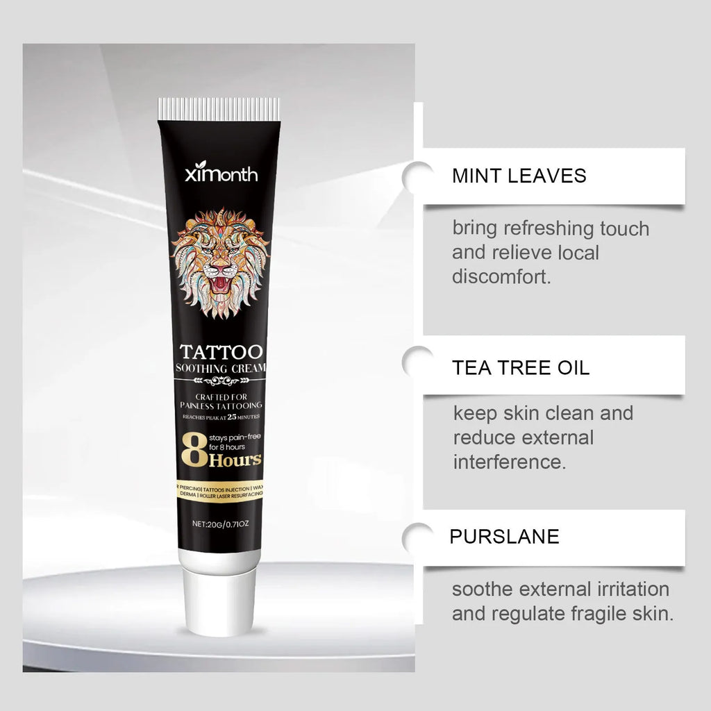 20g tattoo soothing neck cream tube with botanical ingredients for post-tattoo care