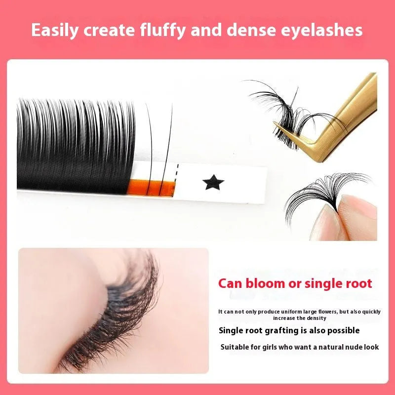 16-row dense false eyelashes made of mink hair in various lengths on a card.