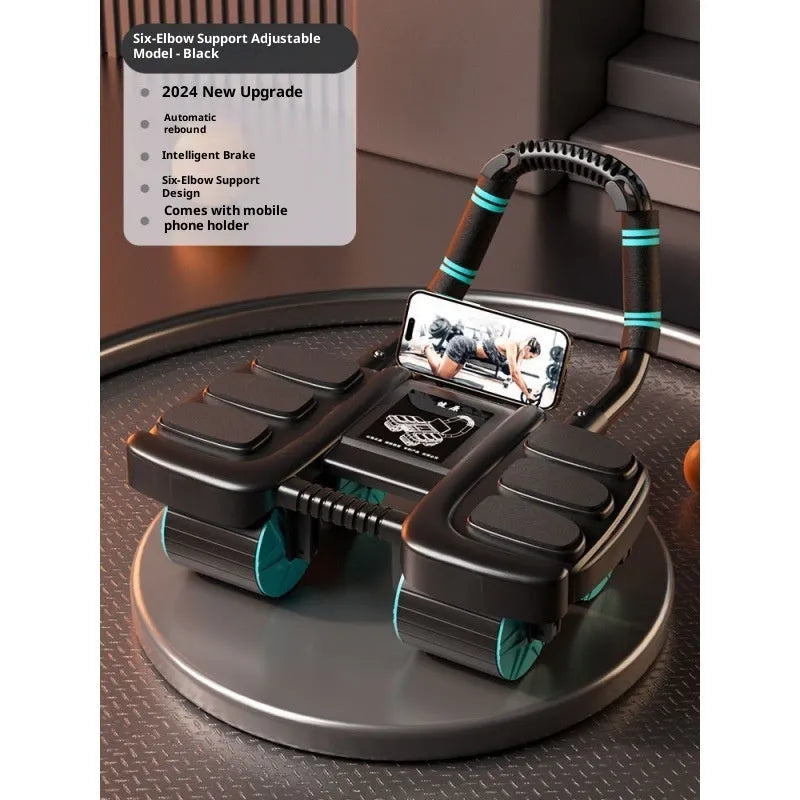 Automatic rebound abdominal wheel for home fitness in black colour
