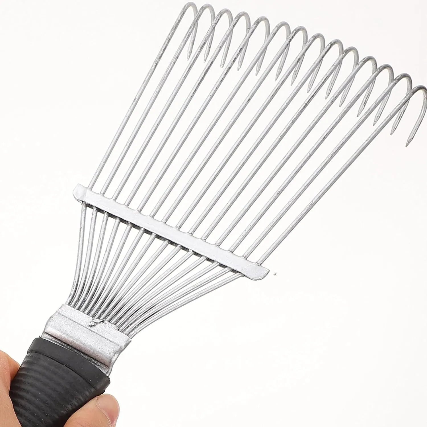 Black stainless steel dematting brush for grooming horses, dogs, and cattle.