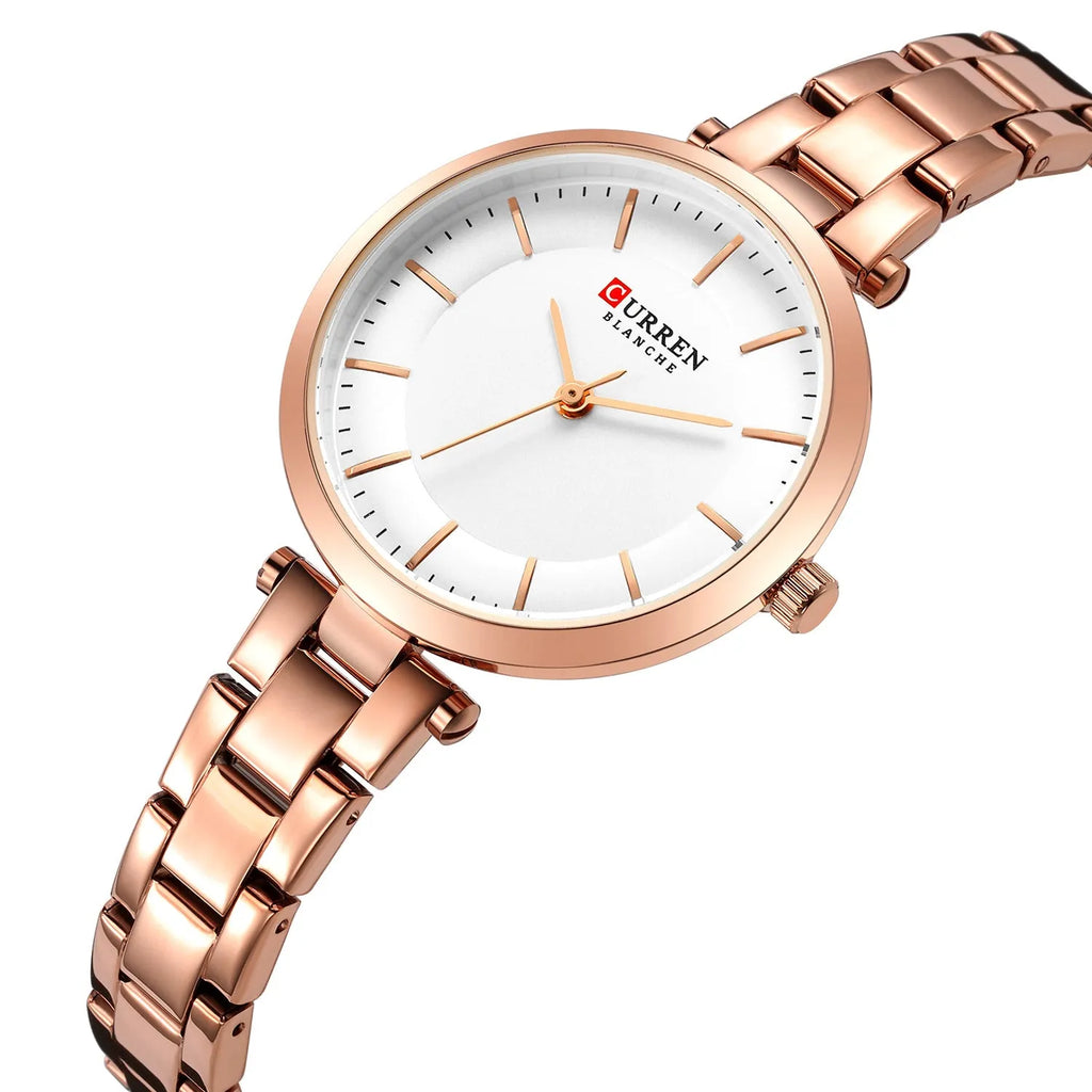Women's casual quartz watch with slim 7mm case available in multiple colour options