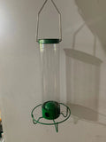 White iron hanging bird cage 15x32cm metal hummingbird feeder with square geometric design
