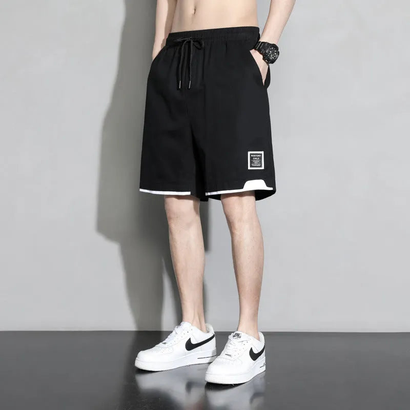 Japanese style cotton shorts for teenage boys in plus sizes for summer wear
