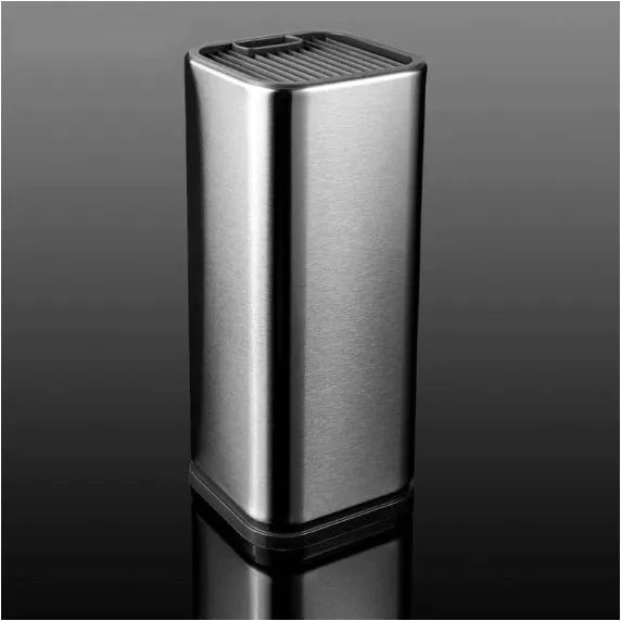 Stainless steel kitchen knife holder with storage bucket and detachable base in black
