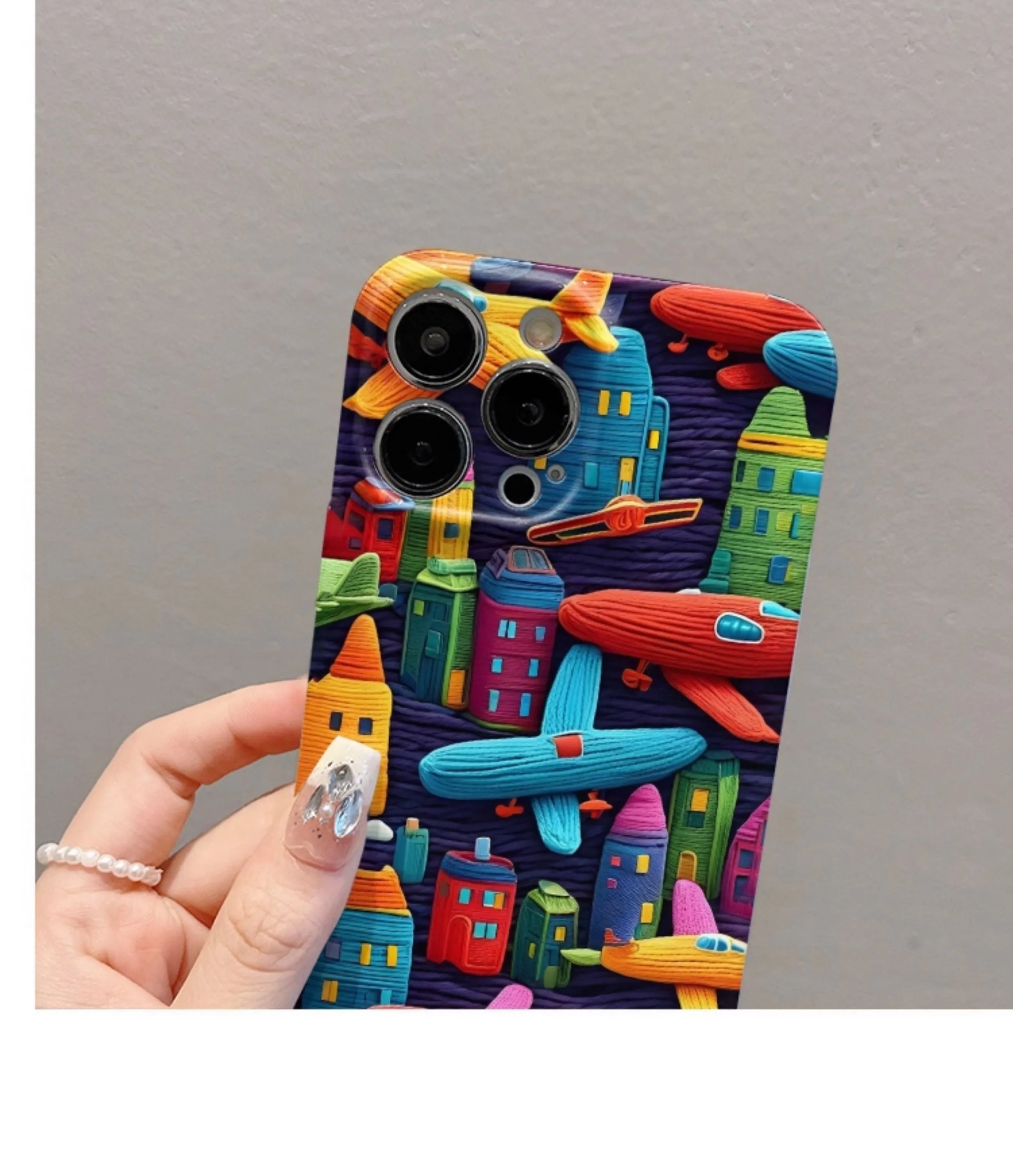 Oil painting minimalist airplane print TPU phone case for iPhone with fall protection