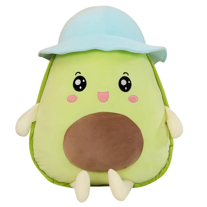 Green avocado plush toy with short plush fabric, available in 30cm to 80cm sizes