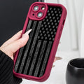 Drop-resistant all-inclusive TPU phone case for iPhone in antique white, cold brown, mustard green, wine red.