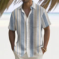Multicolour printed men's loose fit casual shirt with cardigan collar in polyester fabric