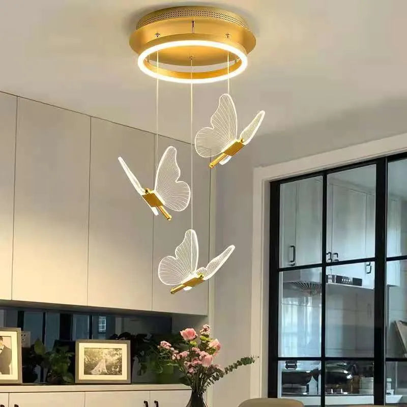Butterfly table lamp with wrought iron frame and acrylic shade, 15x30cm, 8W, colour changing light