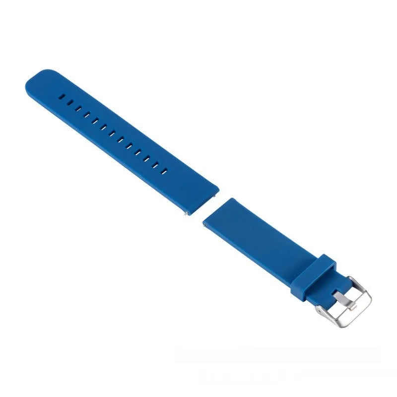 Solid colour silicone replacement watch strap for Garmin Forerunner 245 on a grey background