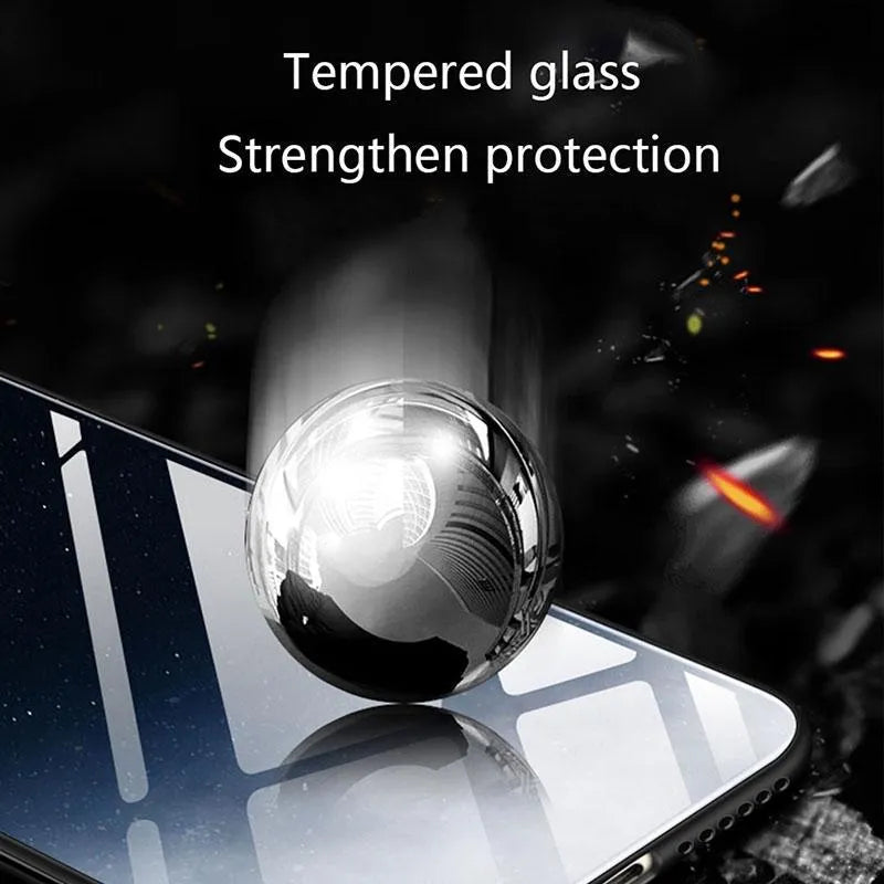 Black silicone phone case for Samsung Galaxy and Apple iPhone models on white background