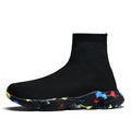 Old Beijing women's cloth shoes with elastic sock fit, high upper, sheep suede and mesh, viscose sole, black and camouflage options, sizes 35-44